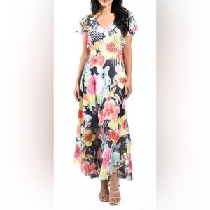 ✨Komarov Flutter Sleeve Lace Inset Maxi Dress Size XS